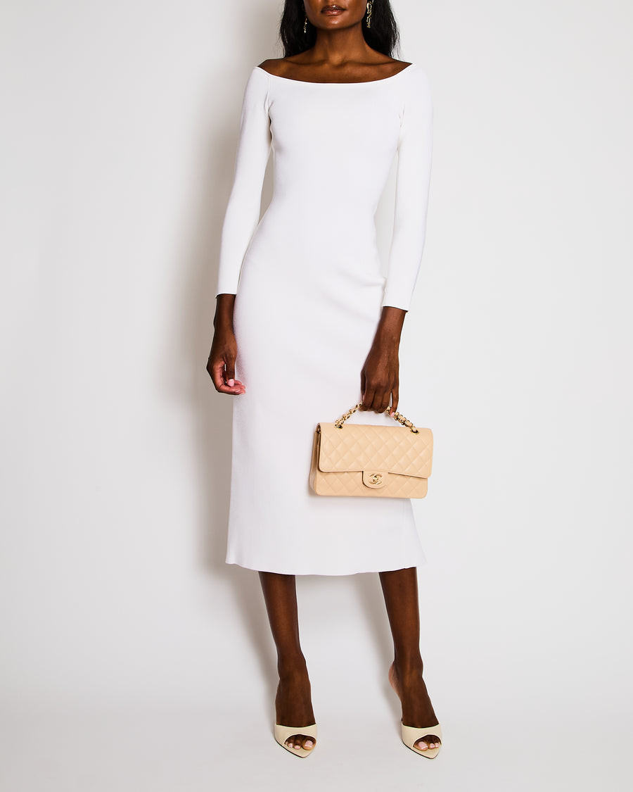 The Row Cream Long Sleeve Midi Dress US 2 (UK 6)