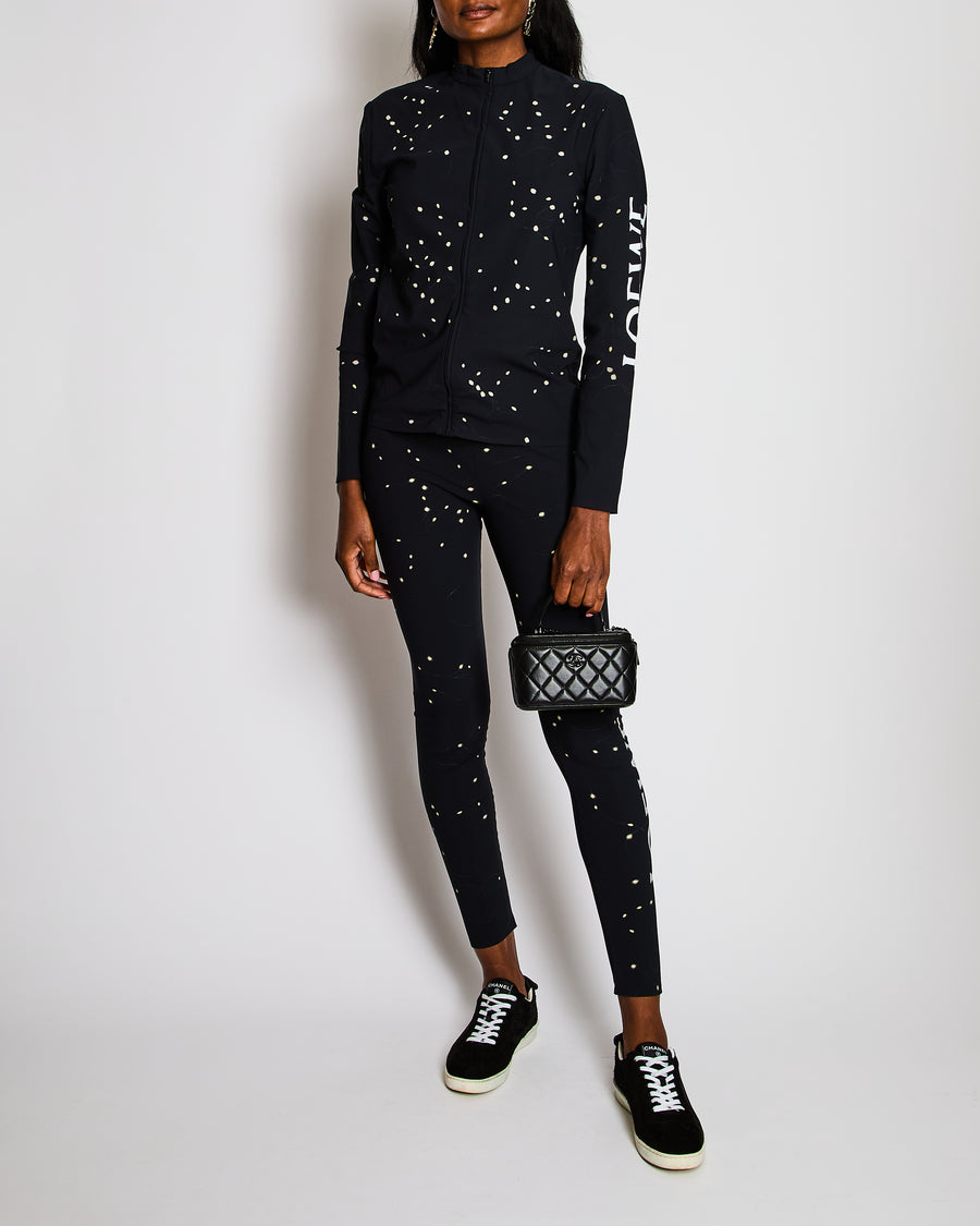 Loewe Black Top and Leggins Sport Set with Logo Detail Size XS/S (UK 6/8)
