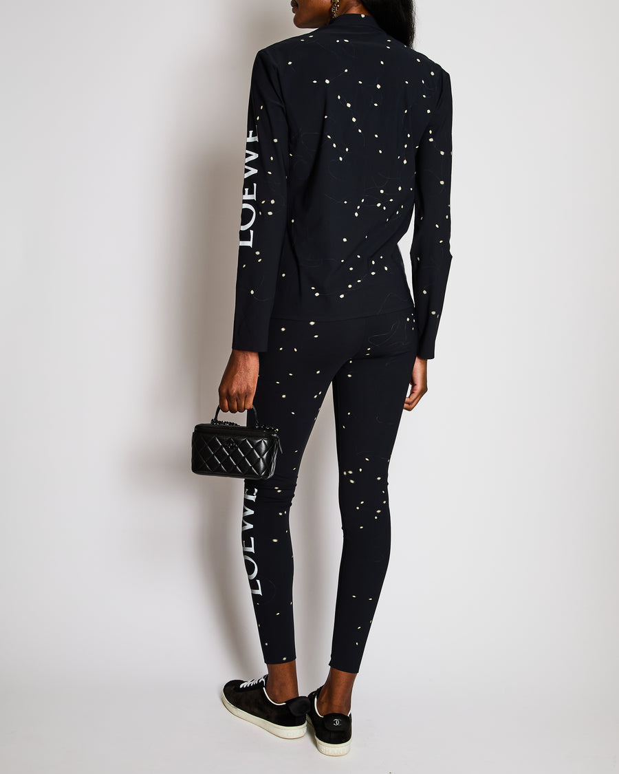Loewe Black Top and Leggins Sport Set with Logo Detail Size XS/S (UK 6/8)