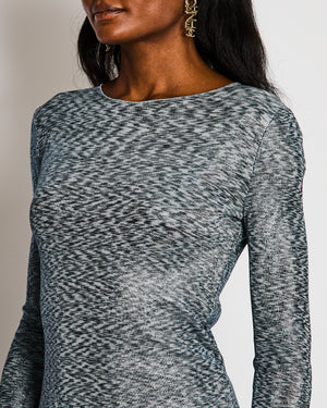 Missoni Metallic Blue Long Sleeve Top with Matching Trouser Set Size IT 38/40 (UK 6/8)