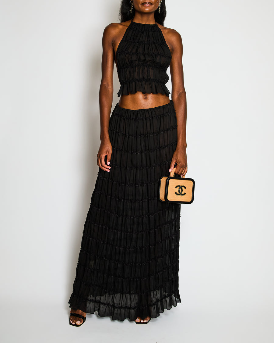 Arcina Ori Black Juliette Matching Set Top and Maxi Skirt Size UK 8 RRP £510