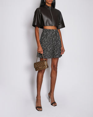 Chanel 24/A Black and White Glitter Tweed Wide Shorts Size FR 36 (UK 8)
