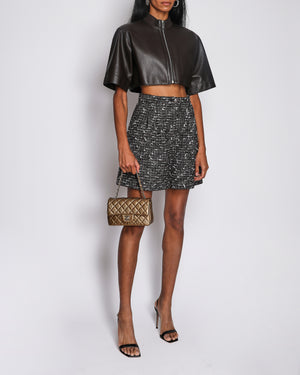 Hermès Brown Leather Cropped Top with Pocket Detail Size FR 38 (UK 10)