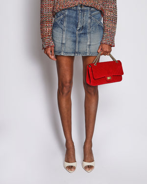 Saint Laurent Blue Denim Mini Skirt with Pocket Detail Size FR 34 (UK 6)