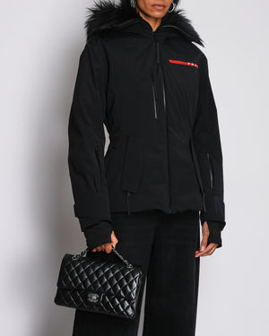 Prada Black Extreme-Tex Ski Jacket with Fur-Trimmed Hood Size S (UK 6-8)