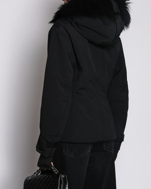 Prada Black Extreme-Tex Ski Jacket with Fur-Trimmed Hood Size S (UK 6-8)