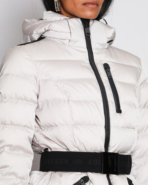 Goldbergh Silver and Black Contrast High Collar Puffer Jacket size UK 10