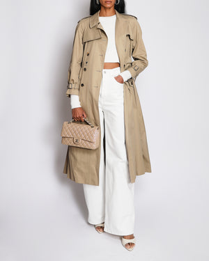 Christian Dior Beige Single Breasted Trench Coat with Logo Bee Detail Size FR 38 (UK 10)
