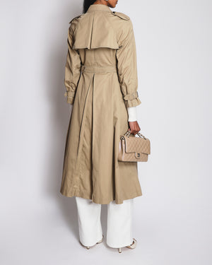 Christian Dior Beige Single Breasted Trench Coat with Logo Bee Detail Size FR 38 (UK 10)