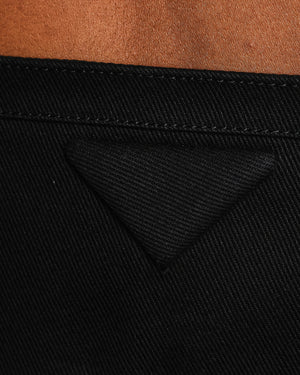 Prada Black Denim Sleeveless Corset Bralette Top with Triangle Detail Size IT 40 (UK 8)