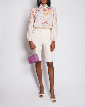 Zimmermann Multi-Colour Silk Oriental Print Long Sleeve Blouse with Buttons Size 2 (UK 12)