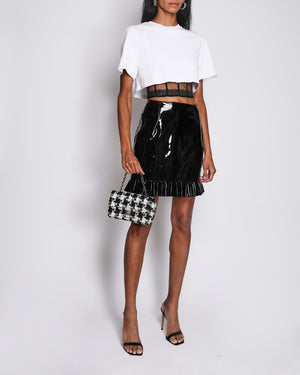 Alexander McQueen White Cropped Shirt With Black Corset Detail Size IT 40 (UK 8)