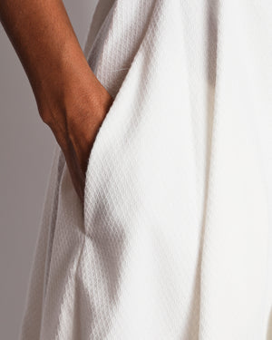 Chloé White Textured Sleeveless Maxi Dress with Front Lace Detail Size XS (UK 6)