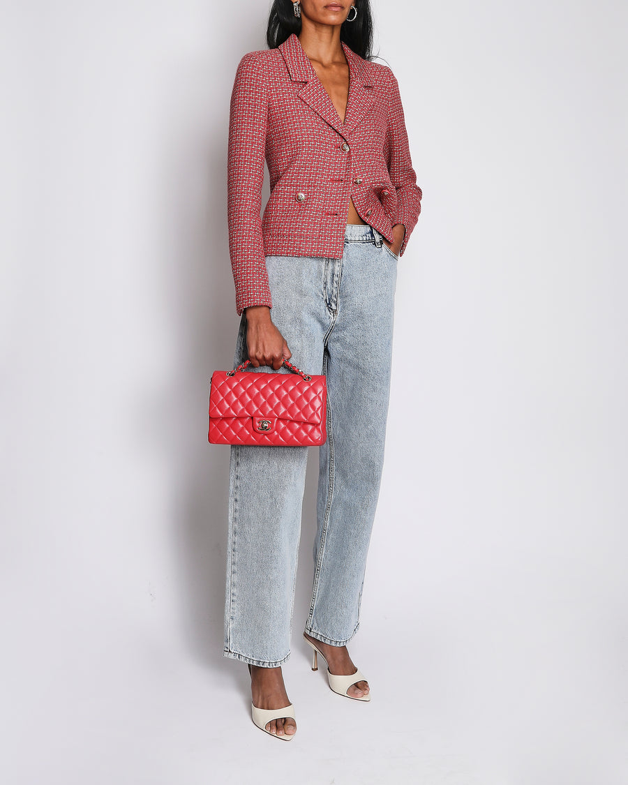 Magda Butrym Light Blue Straight Leg Jeans with Bronze Logo Button Detail Size FR 36 (UK 8)