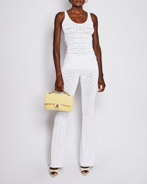 Givenchy White Knit Logo Tank Top with Matching Trouser Set Size XS (UK 6)
