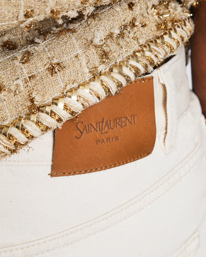 Saint Laurent 70's High-Rise Bootcut Jeans in Almond Milk Size 34 (UK 6) RRP £865
