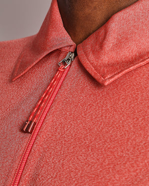 Hermès Coral Silk Cropped Zip-up Top and High Waisted Wide Leg Pants Set with Adjustable Drawstring Detail Size FR 34(UK 6)