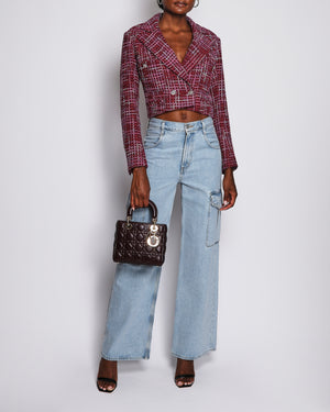 Chanel 23/C Pink and Burgundy Double Breasted Tweed Jacket Size FR 38 (UK 10)