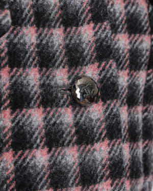 Chanel 21/B Pink and Charcoal Houndstooth Vest with Logo Embellishment Detail Size FR 38 (UK 10)