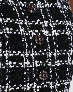 Chanel 22/K Black Sequin Gilet with Matching Skirt Set FR 38/40 (UK 10/12)