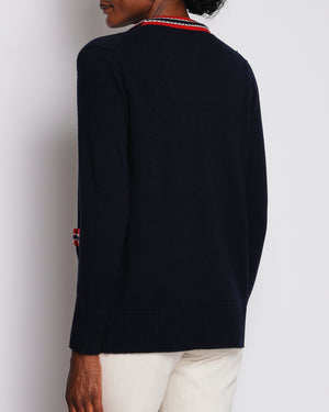 Chanel Navy No5 Cashmere Vest with Matching Cardigan Set Size FR 34/36 (UK 6/8)