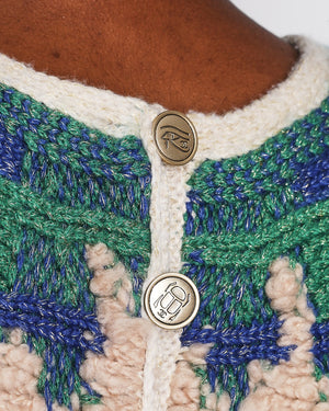 Chanel 19/A Métiers d'Art Green Sleeveless Floral Knitted Jumper Size FR 34 (UK 6)