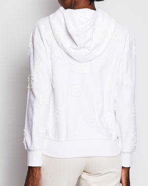 Chanel White CC Logo Towelling Hoody Size S (UK 8)