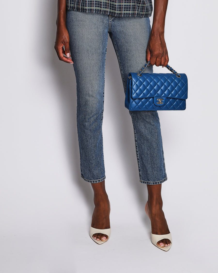 Alaïa Blue High-Waist Skinny Jeans with Eyelet Detail Size FR 36 (UK 8)