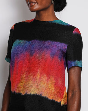 Chanel 20/P Black Métiers d'Art Short Sleeve Tie-Die Silk Blouse Size FR 36 (UK 8)