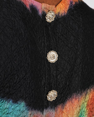 Chanel 20/P Black Métiers d'Art Short Sleeve Tie-Die Silk Blouse Size FR 36 (UK 8)