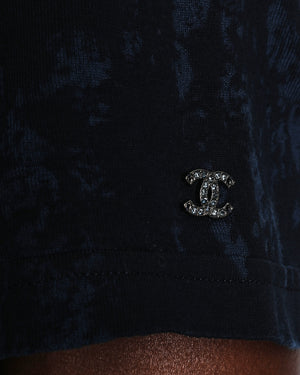 Chanel 20/S Navy Signature CC Logo Plaque T-Shirt Size FR 34 (UK 6)