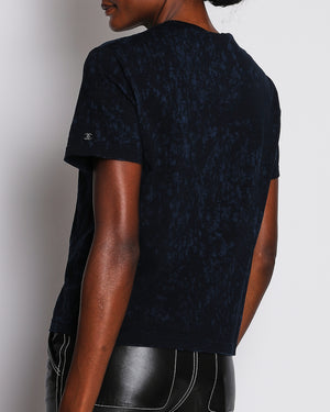 Chanel 20/S Navy Signature CC Logo Plaque T-Shirt Size FR 34 (UK 6)