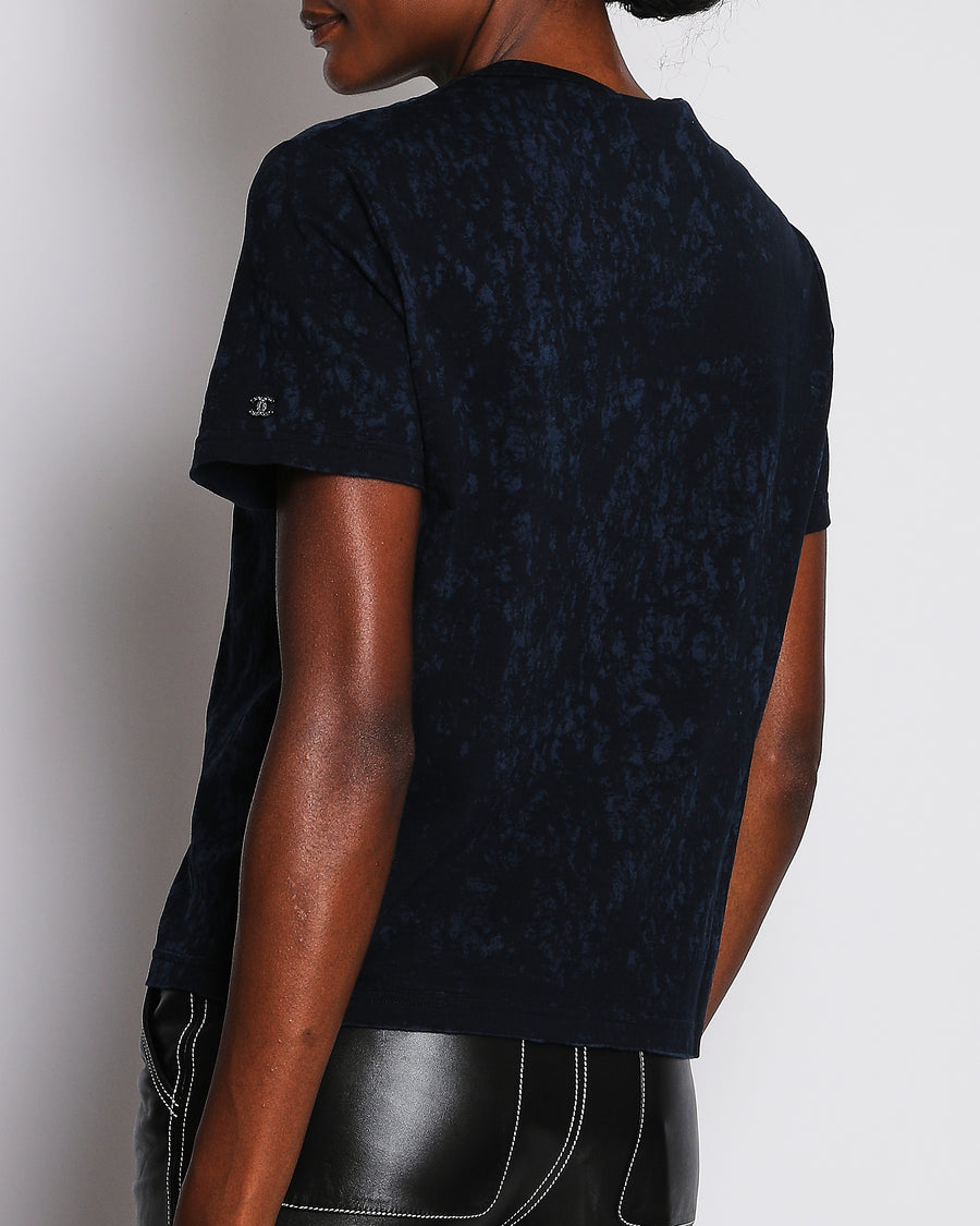 Chanel 20/S Navy Signature CC Logo Plaque T-Shirt Size FR 34 (UK 6)