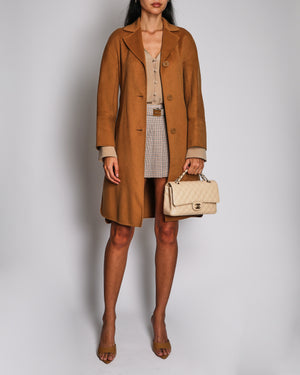 Max Mara Studio Camel Wool Single-Breasted Coat Size IT 36 (UK 4) RRP £950
