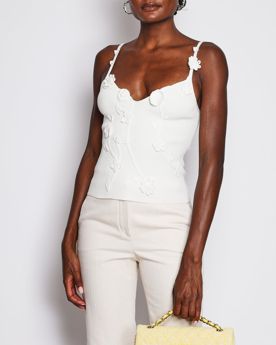 Cult Gaia White Knit Tank Top Size XS/S (UK 6/8)