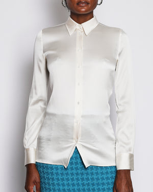 Tom Ford Cream Silk Shirt Size IT 36 (UK 4)