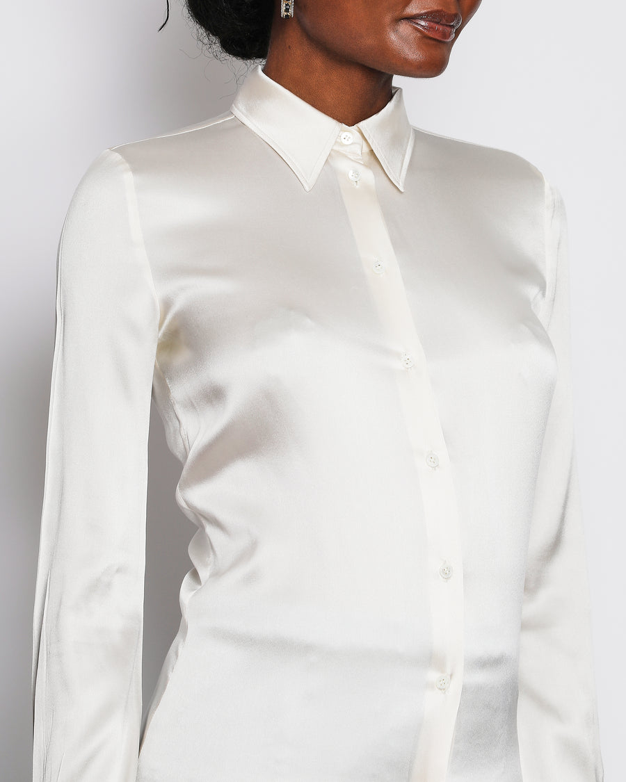 Tom Ford Cream Silk Shirt Size IT 36 (UK 4)