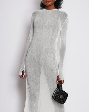 Chanel White Semi-Sheer Maxi 19A Dress in Ecru Size FR 36 (UK 8)
