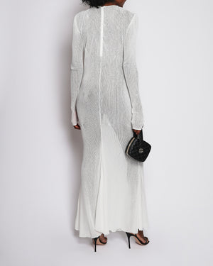 Chanel White Semi-Sheer Maxi 19A Dress in Ecru Size FR 36 (UK 8)