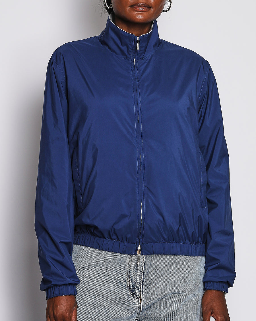 Loro Piana Blue and Grey Reversible Jacket Size IT 46 (UK 14)