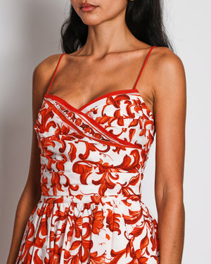 Dolce & Gabbana White and Orange Majolica Print Playsuit Size IT 40 (UK 8)