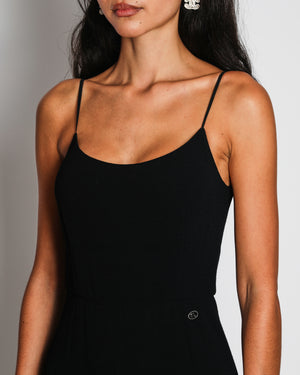 Chanel Black Sleeveless Jumpsuit with Black CC Button Size FR 36 (UK 8)