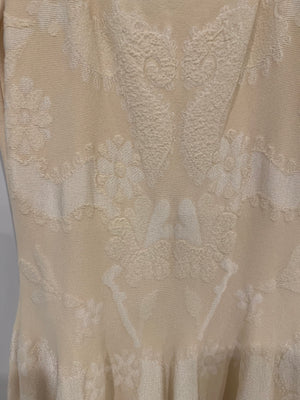 Alexander McQueen Cream Floral Embroidered Sleeveless Mini Dress Size S (UK 8)
