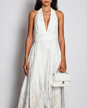 Elie Saab White Halterneck Gown with Embroidery Detail Size FR 34 (UK 6) RRP £1,900