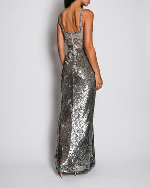 Jenny Packham Silver Embellished Gown FR 34 (UK 6) RRP £1,855