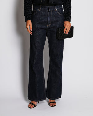 Christian Dior Dark Denim Mid Flare High-Waist Jeans Size FR 40 (UK 12)