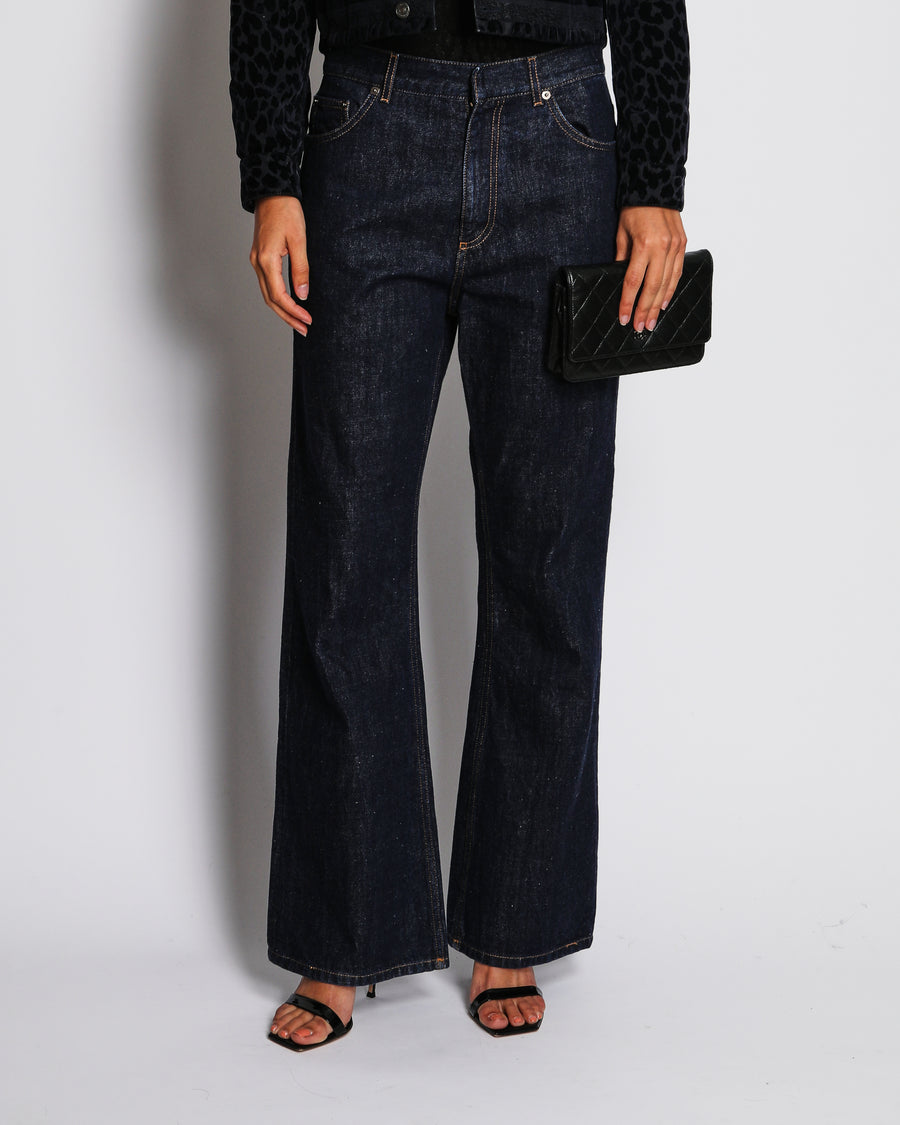 Christian Dior Dark Denim Mid Flare High-Waist Jeans Size FR 40 (UK 12)