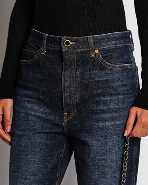 Khiate Blue Abigail Straight Leg Stonewash Jeans Size 29 (UK 12)