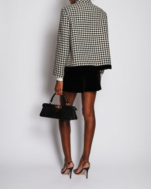 Gucci Houndstooth Black and White Jacket with Gold Detailing on Button Size IT 42 (UK 10)