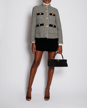 Gucci Houndstooth Black and White Jacket with Gold Detailing on Button Size IT 42 (UK 10)